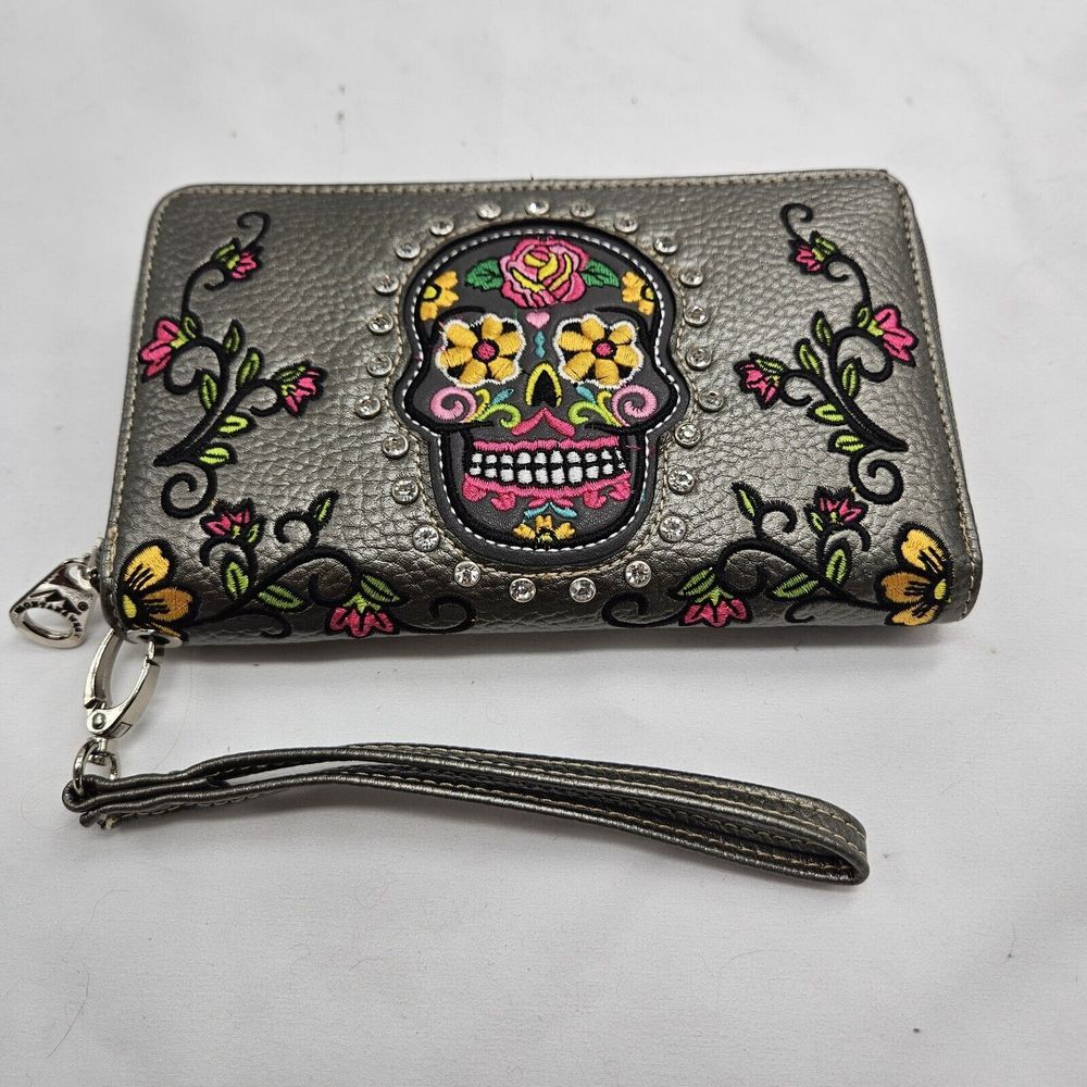 Montana West‎ Zippered Sugar Skull Wallet Wristlet
